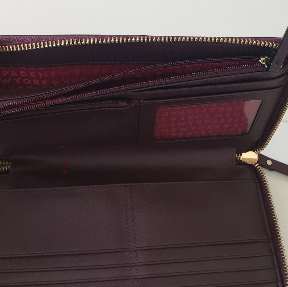Kate Spade large wallet burgundy maroon - Picture 3 of 4